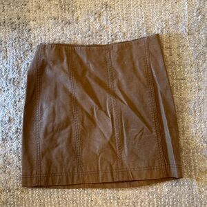 Free people Brown Faux Leather Mini Skirt - Versatile Women's Skirt size 4
